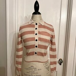 Striped colored Button-Up Sweater